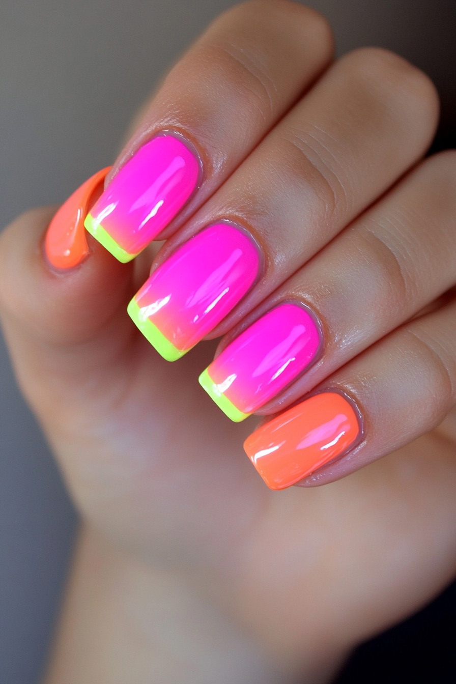 22. Neon Pop (Pretty Nail Design Ideas) - Pretty Nail Design Ideas