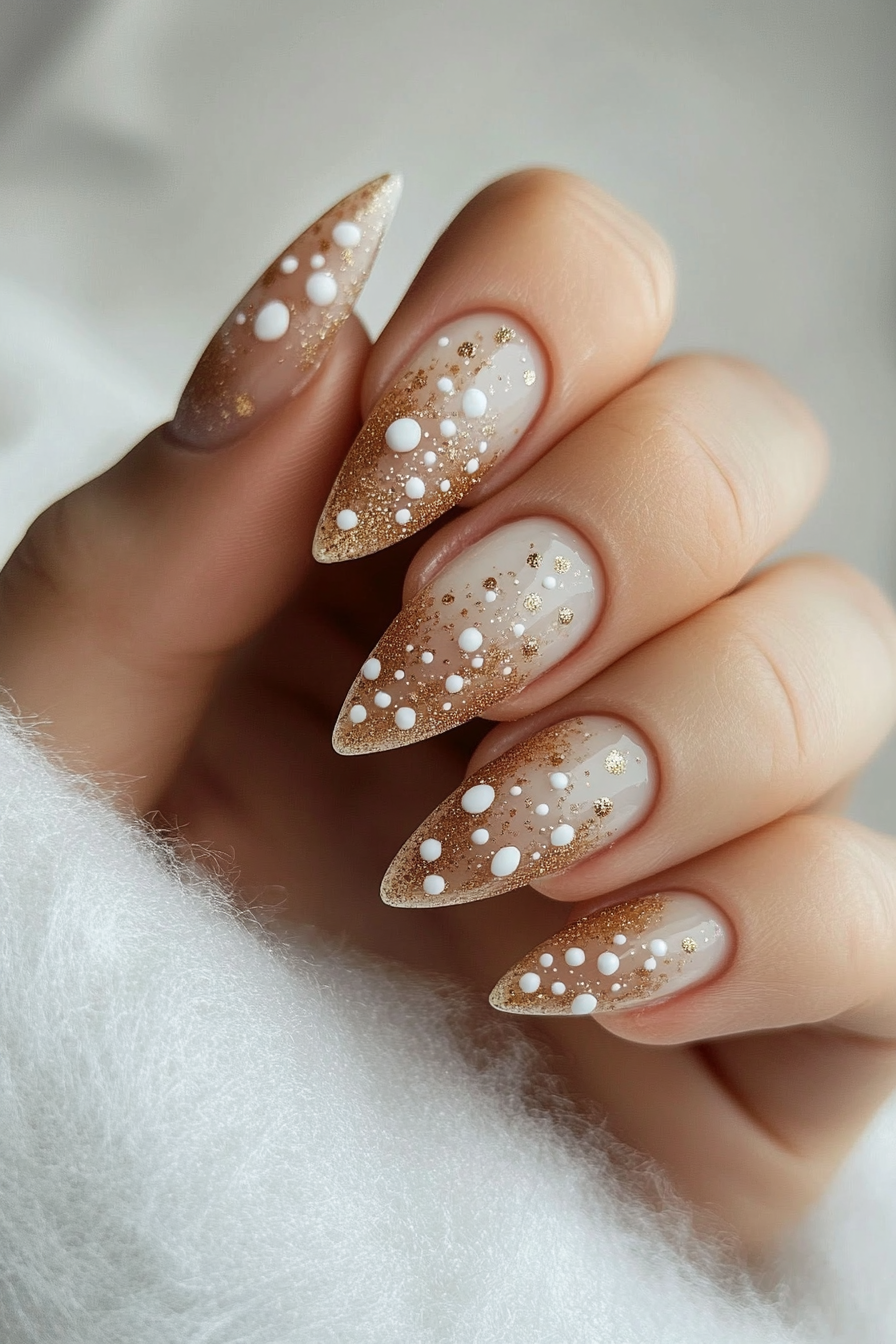 19. Gingerbread Chic (Holiday Nail Design Ideas) - Holiday Nail Design Ideas